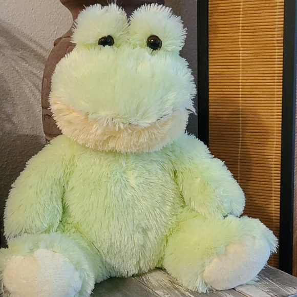 NWOT  SOFT PLUSH GREEN YELLOW FROG STUFFED ANIMAL - Picture 12 of 16